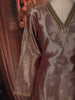 Coffee Mauve Butta Zari Woven Design Tissue Silk Straight Cut Salwar Suit with Dupatta