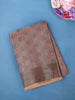Coffee Brown Coral Floral Design Woven Tissue Silk Saree - Diadem