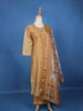 Coffee Brown Floral Design Printed Organza Salwar Suit - Diadem