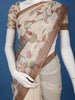 Coffee Brown Kalamkari Inspired Floral Printed Cotton Saree - Diadem