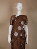 Coffee Brown Leaf Motif Woven Banarasi Silk Saree - Diadem