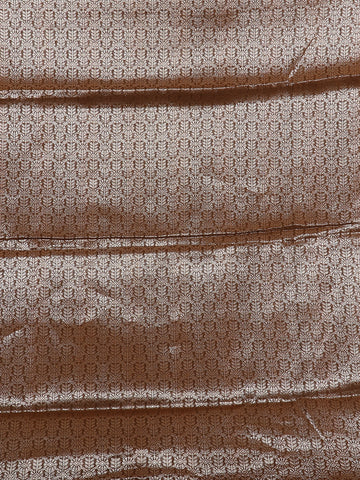 Coffee Brown Leaf Motif Woven Banarasi Silk Saree - Diadem