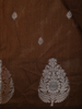 Coffee Brown Leaf Motif Woven Banarasi Silk Saree - Diadem