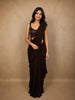 Coffee Brown Solid Design Satin Ready To Wear Lehenga with Designer Blouse