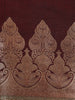 Coffee Brown Solid Woven Banarasi Silk Saree - Diadem