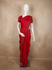 Rich Crimson Red Stone Embellished Design Satin Designer Saree with Designer Border