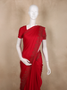 Rich Crimson Red Stone Embellished Design Satin Designer Saree with Designer Border