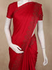 Rich Crimson Red Stone Embellished Design Satin Designer Saree with Designer Border