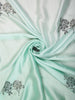 Cool Mint Aqua Green Stone Embellished Design Satin Designer Saree with Designer Border