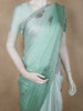 Cool Mint Aqua Green Stone Embellished Design Satin Designer Saree with Designer Border
