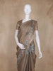 Copper Brown Animal Motif Design Tissue Silk Saree with Zari Border