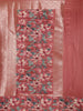 Copper Brown Floral Design Semi Tissue Silk Saree