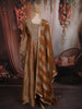 Copper Brown Floral Zari Woven Design Tissue Silk Anarkali Gown with Dupatta