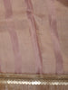 Copper Brown Striped Zari Woven Design Pure Organza Saree with Designer Lace Border