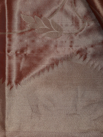 Copper Brown floral Design Tissue Saree - Diadem