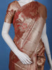Copper Brown floral Design Tissue Saree - Diadem