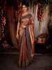 Copper Butta Zari Embroidered Design Pure Tissue Organza Party Wear Saree with Designer Border