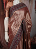 Copper Butta Zari Embroidered Design Pure Tissue Organza Party Wear Saree with Designer Border