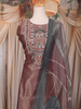 Copper Floral Embroidered Design Tissue Silk Palazzo Suit with Printed Dupatta