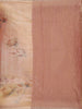 Copper Floral Printed Design Tissue Silk Saree