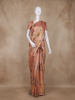 Copper Floral Printed Design Tissue Silk Saree