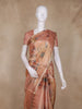 Copper Floral Printed Design Tissue Silk Saree