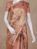 Copper Floral Printed Design Tissue Silk Saree
