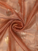 Copper Gold Floral Butta Woven Design Tissue Saree with Gold Zari Border