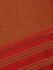 Copper Orange Solid Design Semi Silk Cotton Saree with Contrast Border