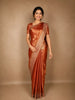 Copper Rust Orange  Solid Woven Design Tissue Banarasi Designer Saree with Designer Border