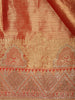 Copper Rust Orange  Solid Woven Design Tissue Banarasi Designer Saree with Designer Border