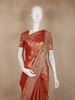 Copper Rust Orange  Solid Woven Design Tissue Banarasi Designer Saree with Designer Border