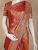 Copper Rust Orange  Solid Woven Design Tissue Banarasi Designer Saree with Designer Border
