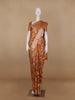 Copper Brown Floral Motifs Semi Tissue Saree - Diadem