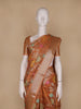Copper Brown Floral Motifs Semi Tissue Saree - Diadem