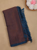Copper Brown Solid Silk Fancy Saree with Beaded Work Blouse - Diadem