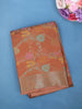 Copper Orange Floral Design Zari Work Tissue Silk Saree - Diadem