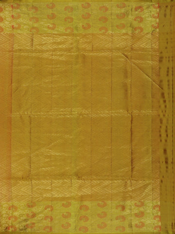 Coral Orange Floral Design Zari Woven Soft Silk Saree - Diadem