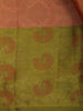 Coral Orange Floral Design Zari Woven Soft Silk Saree - Diadem
