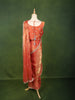Coral Orange Solid Design Tissue Organza Ready to Wear Draped Saree with Matching Heavy Stone Embellished Designer Blouse