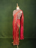 Coral Orange Solid Design Tissue Organza Ready to Wear Draped Saree with Matching Heavy Stone Embellished Halter Neck Designer Blouse