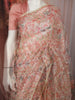 Coral Peach Abstract Sequins Embroidered Design Pure Organza Party Wear Saree with Lace Border