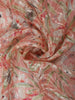 Coral Peach Abstract Sequins Embroidered Design Pure Organza Party Wear Saree with Lace Border