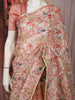 Coral Peach Abstract Sequins Embroidered Design Pure Organza Party Wear Saree with Lace Border