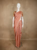 Coral Peach Butta Woven Design Soft Tissue Saree with Scalloped Border