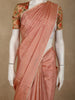 Coral Peach Butta Woven Design Soft Tissue Saree with Scalloped Border