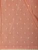Coral Peach Butta Woven Design Soft Tissue Saree with Scalloped Border