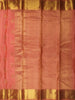 Coral Peach Floral Butta Zari Woven Design Pure Kanchipuram Silk Saree with Zari Border