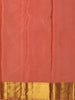 Coral Peach Floral Butta Zari Woven Design Pure Kanchipuram Silk Saree with Zari Border