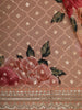 Coral Peach Floral Sequins Embellished Design Georgette Saree with Embroidered Border